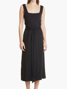 NWT Vince Belted Square Neck Midi Dress - S